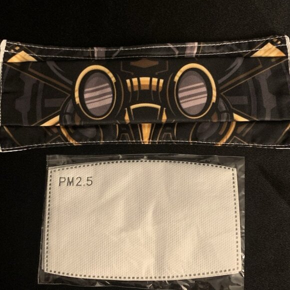 Steampunk Style Face Mask With 2 Filters Reusable Washable Adjustable One Size - Picture 3 of 4